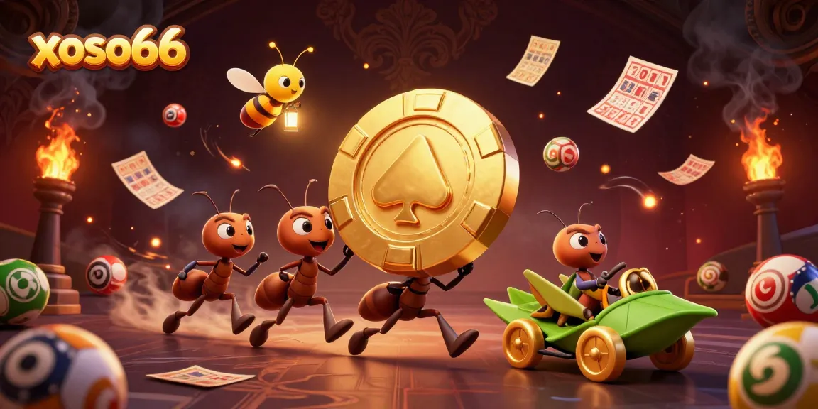 Xoso66 players enjoy a thrilling lottery experience with dynamic visuals and excitement in this vibrant illustration.