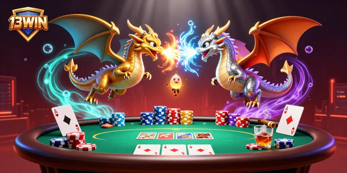 Engage in thrilling games at 13WIN with vibrant dragons and dynamic poker elements.