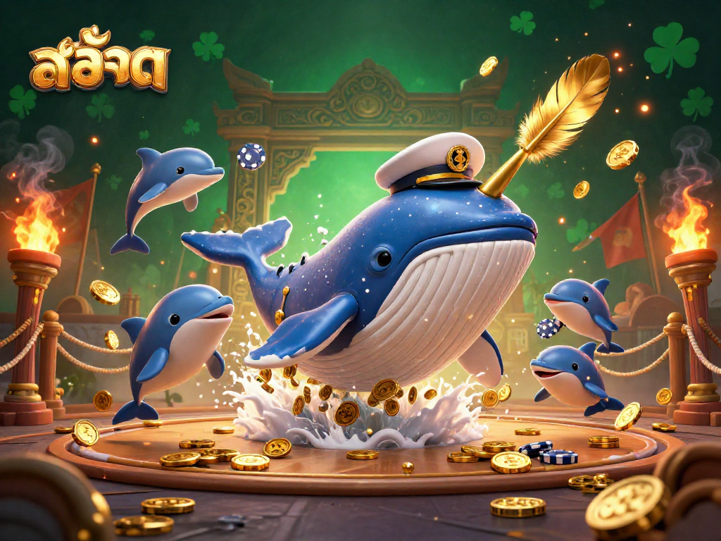 Engage with สล็อต through thrilling games with our vibrant casino characters in a dynamic 3D scene.
