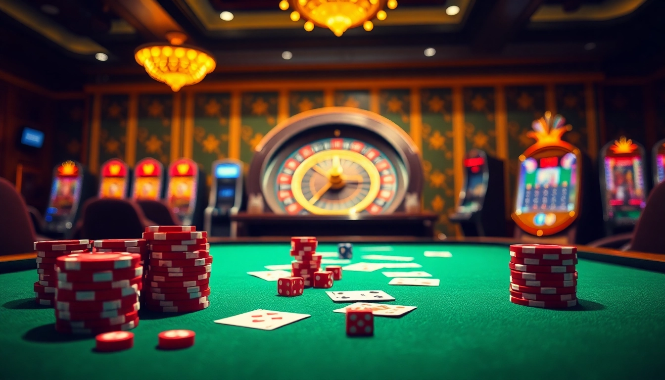 Experience the thrill of gaming with the S8 app amidst colorful casino visuals.