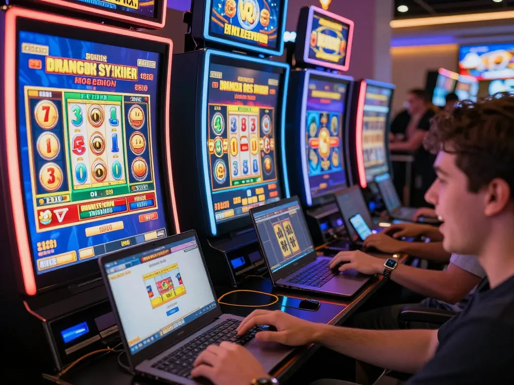 Pemain yang terlibat menjelajahi permainan kasino online sgpslot di antarmuka situs web yang cerah.