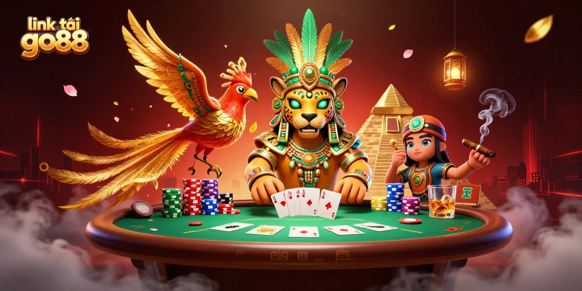 Engage with link tải go88 as you explore this vibrant casino scene filled with poker elements.