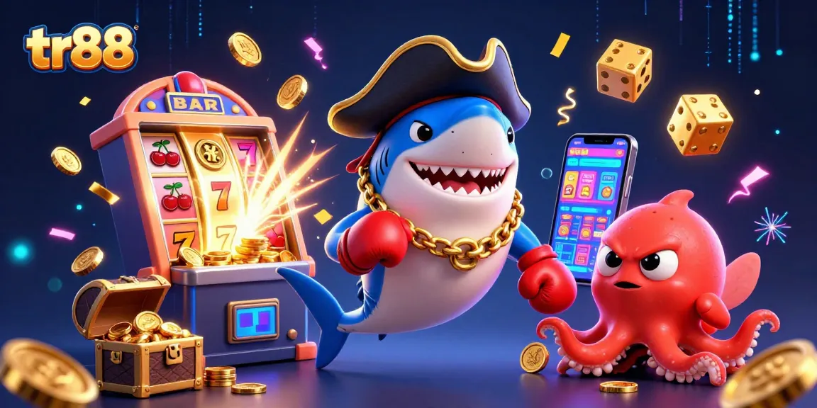 Engage with the vibrant tr88 casino scene showcasing animated characters and jackpot actions.