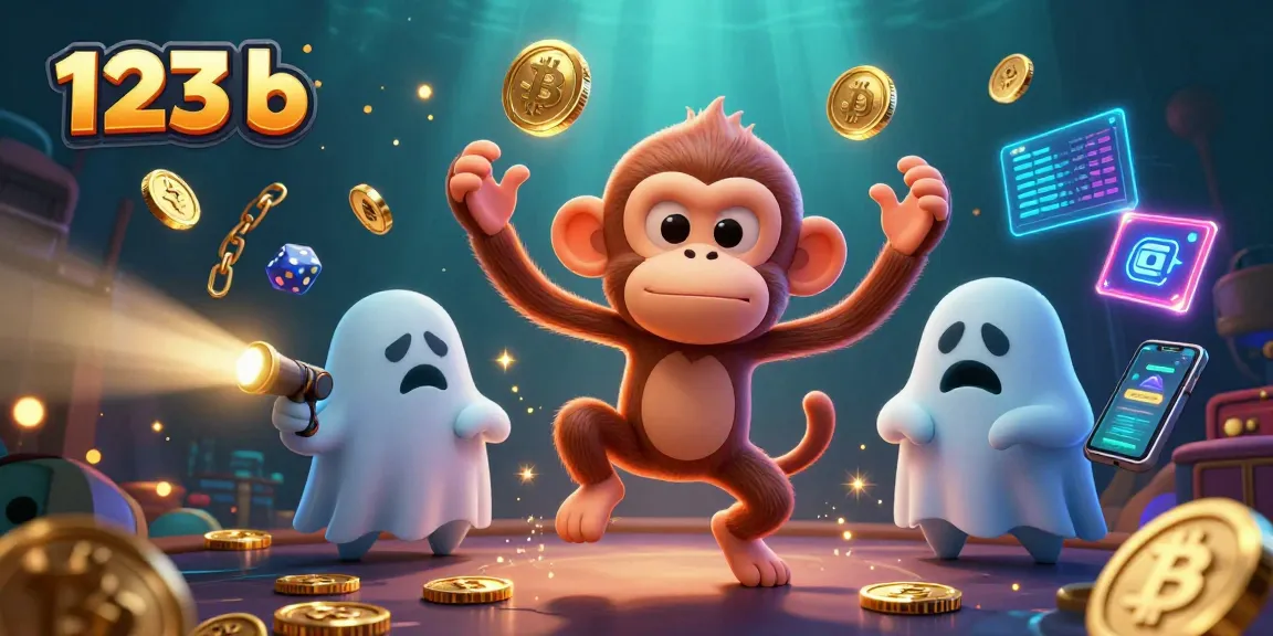 Experience thrilling moments in 123 b with a mischievous monkey juggling gold coins in a haunted casino scene.