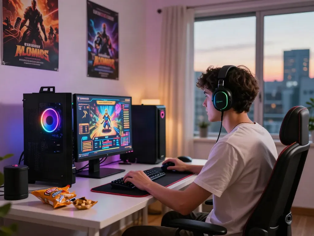 Incredible online gaming scene showcasing akunjp experience with vibrant game interface and modern setup.