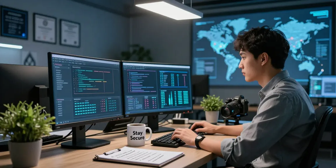 Cybersecurity expert analyzing data on shs-dome5.com to enhance online security measures.