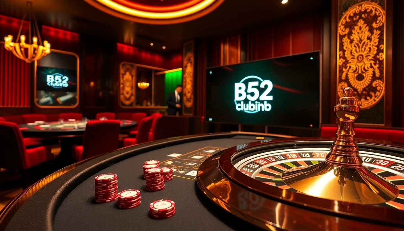 Players enjoying a thrilling game at B52club poker table, showcasing high-stakes excitement.