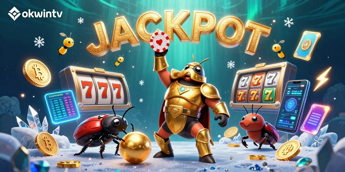 Experience the thrill of okwintv with a vibrant jackpot scene filled with colorful casino elements.