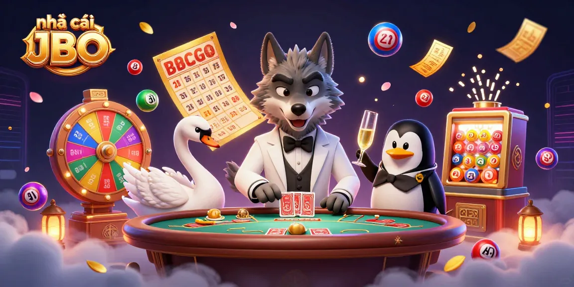 Engage in thrilling games with nhà cái JBO, featuring vibrant lottery elements and animated characters.