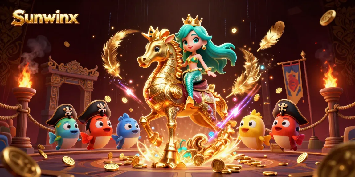 Experience exhilarating gameplay with sunwinx, featuring vibrant characters and coins in a vibrant casino setting.