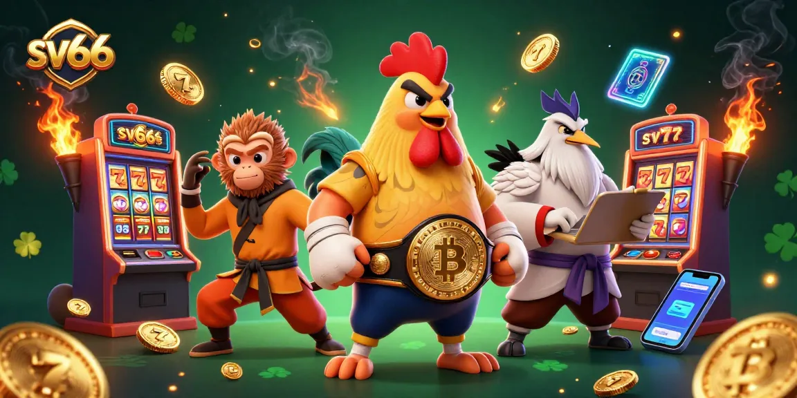 Experience fun betting action with sv66, featuring colorful slot machines and dynamic characters.