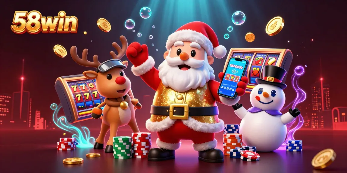 Experience thrilling slots with Santa and friends at 58win's vibrant casino scene.