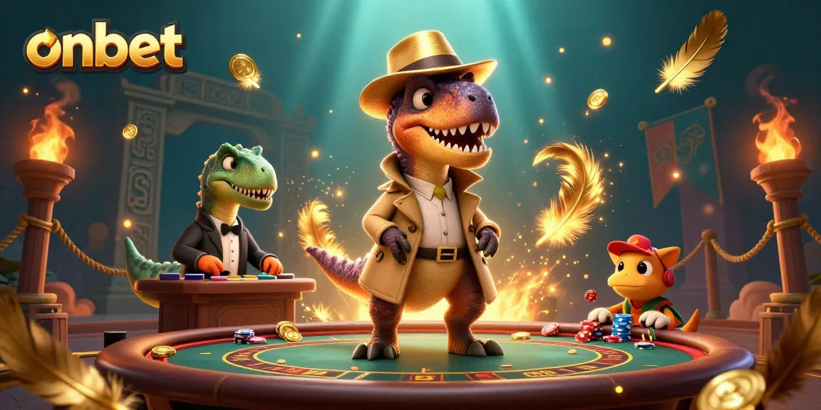 Experience thrilling blackjack action at onbet with a stealthy velociraptor and friends.