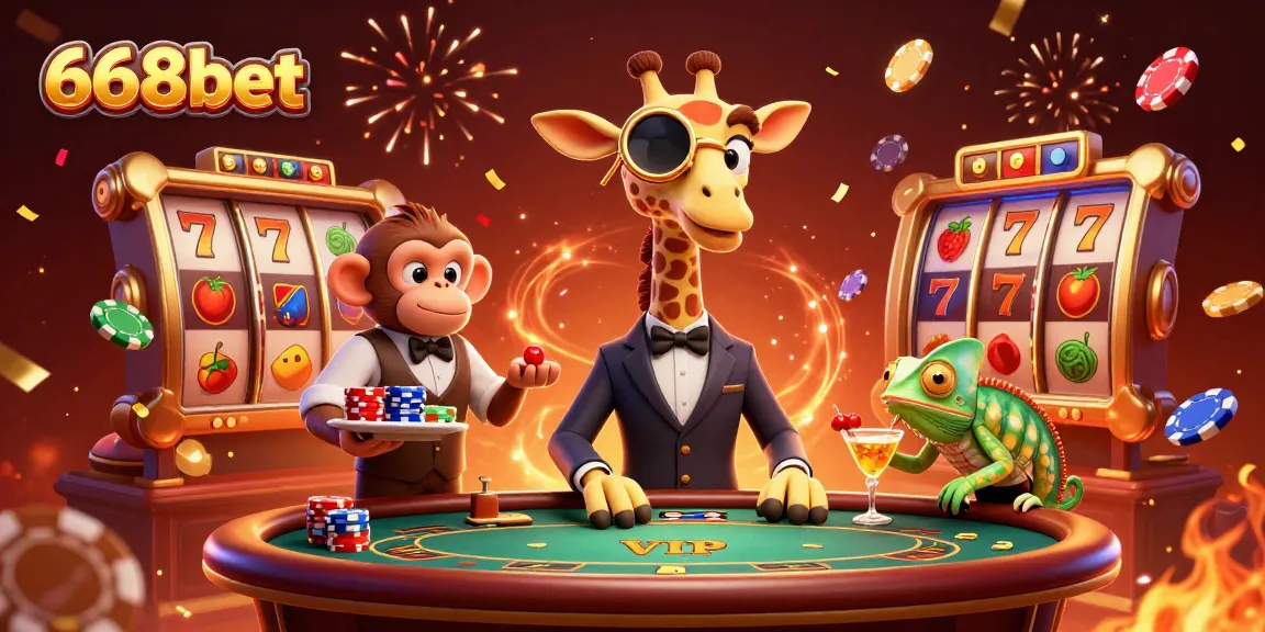 Experience thrilling gameplay at 668bet with a vibrant casino scene filled with excitement.