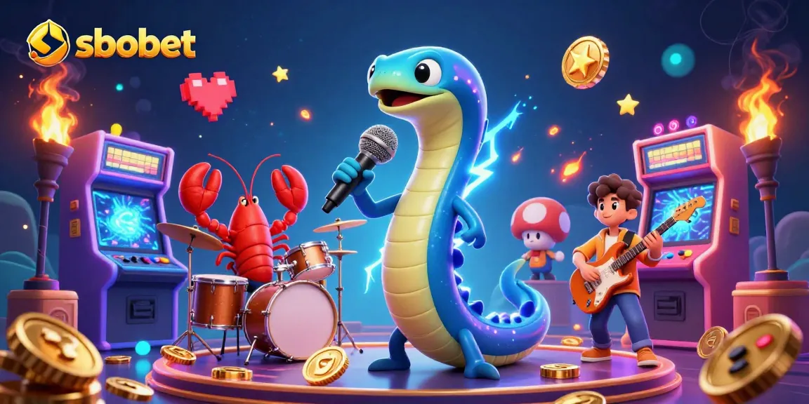 SBOBET engages players with an electrifying underwater casino stage featuring dynamic 3D characters.