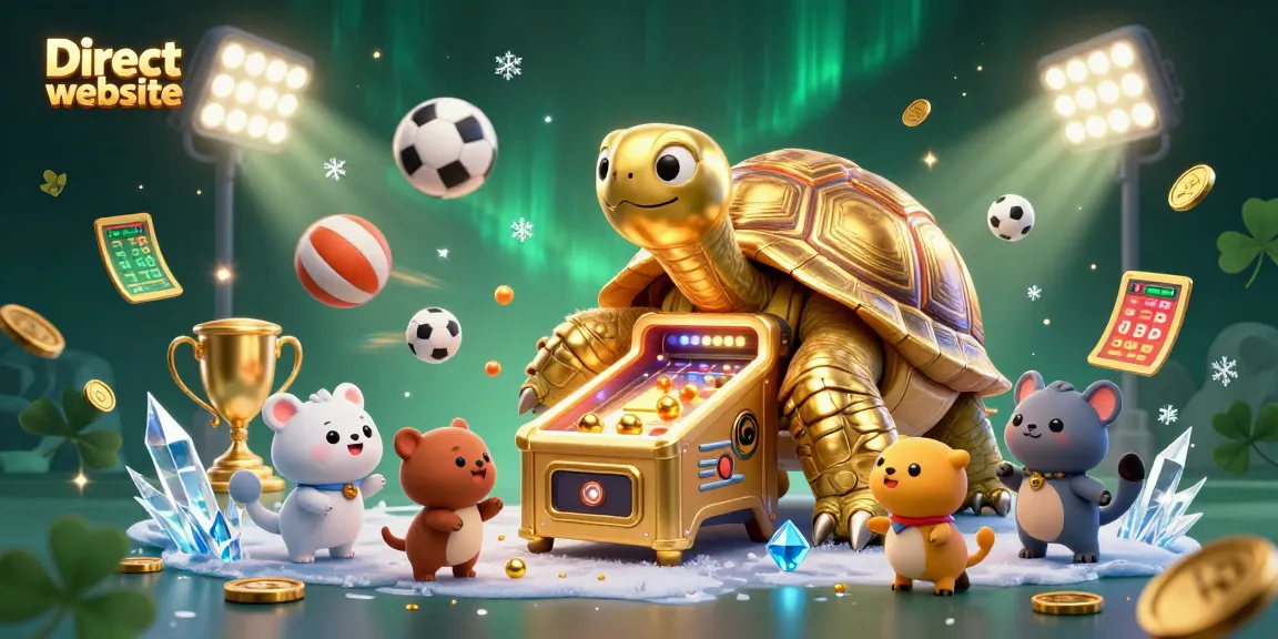 Engage with the Direct website for thrilling gameplay, featuring a golden tortoise pinball machine and high-energy sports elements.