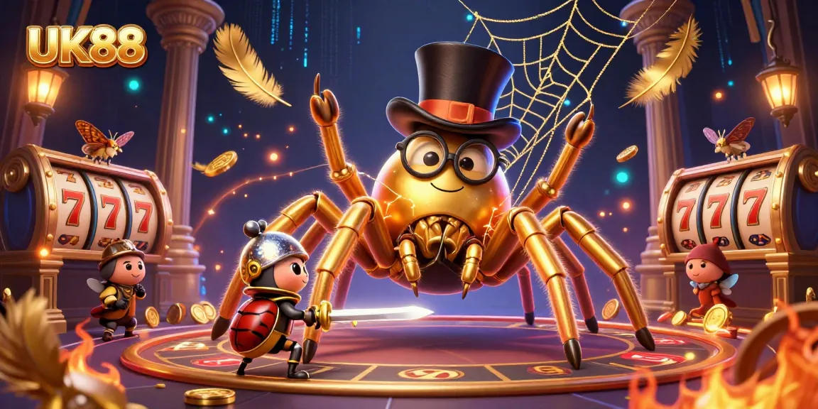 Experience exciting gameplay with UK88 in an animated casino scene featuring vibrant characters.