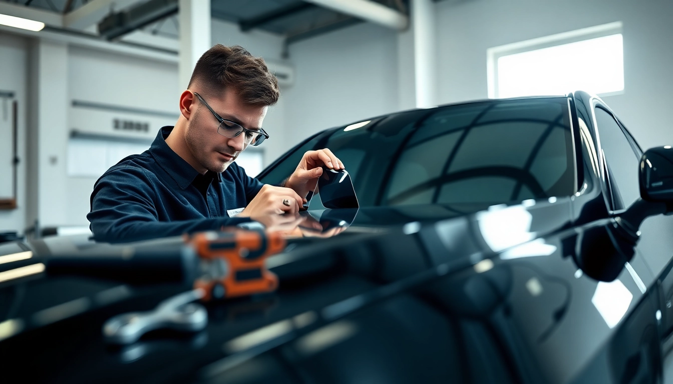 Applying paint protection film near me to enhance vehicle appearance and protection.