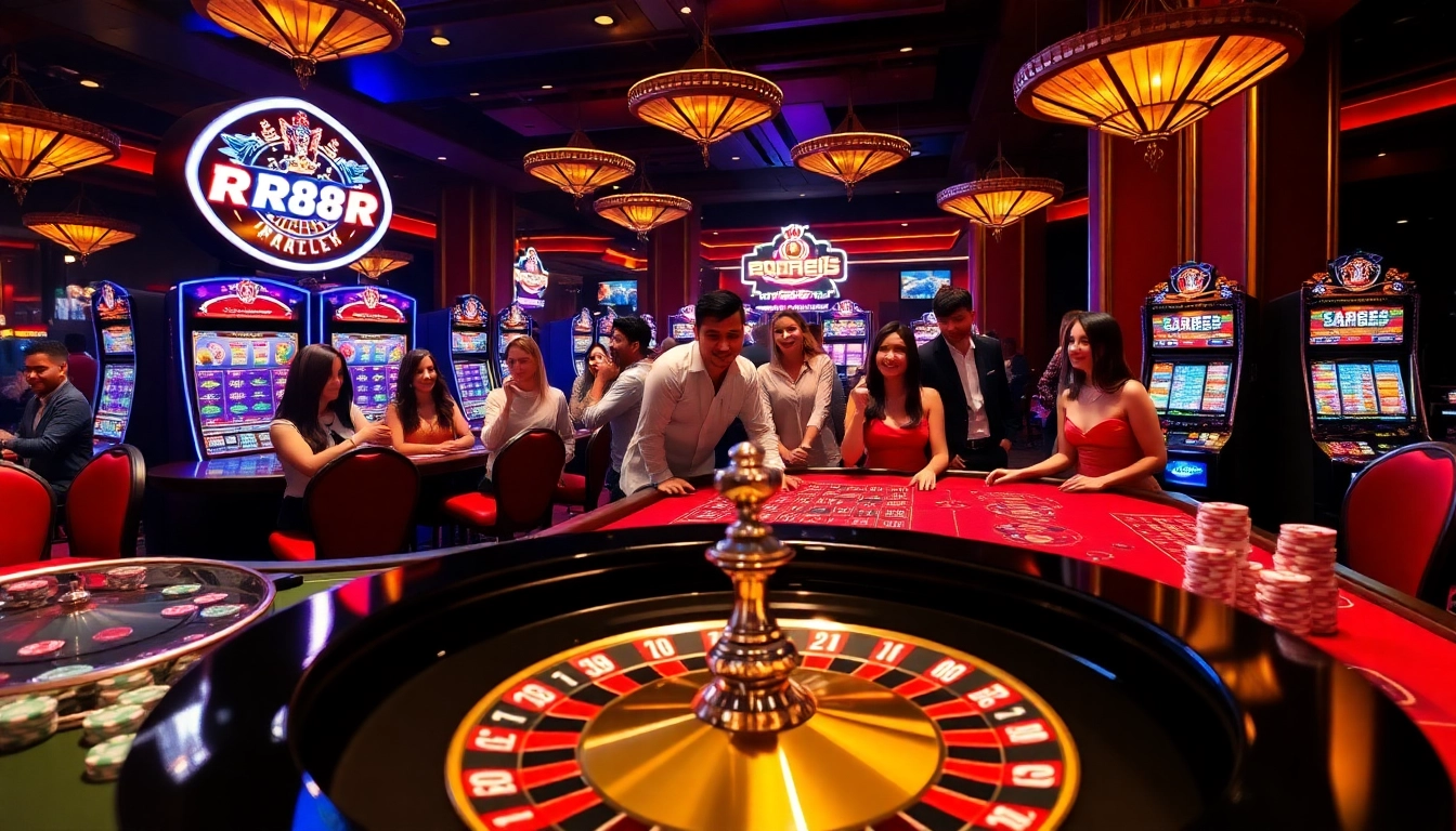 Experience thrilling gameplay at RR88 with dynamic roulette tables and vibrant slot machines.