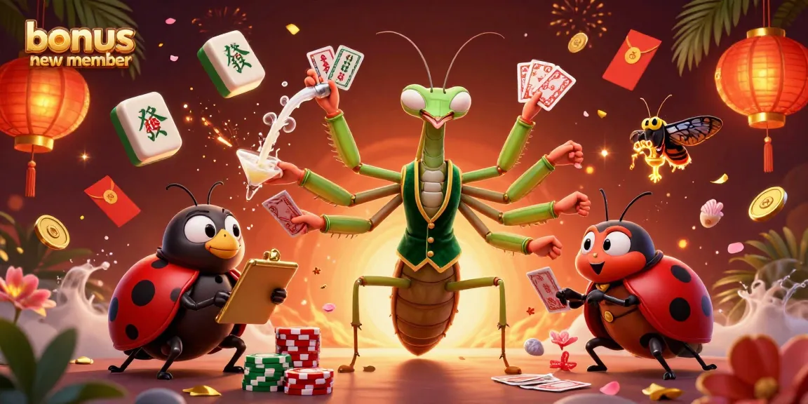Engage with the bonus new member offers in this vibrant casino scene featuring lively characters.