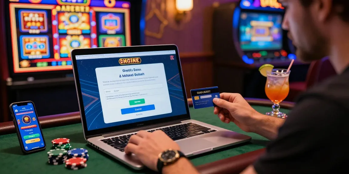 Player engaging with credit card at an online casino, highlighting https://brcs.co.uk for UK credit card casino insights.
