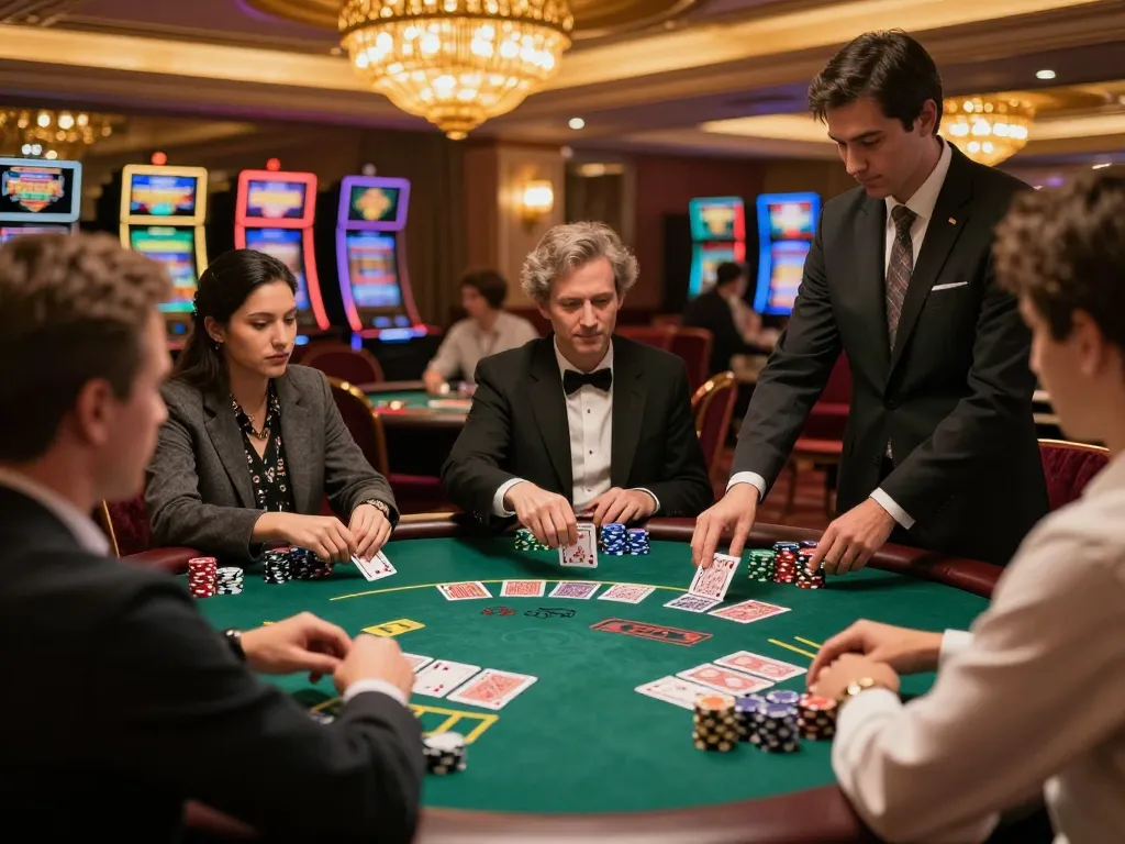 Experience the thrill of blackjack strategy at megaplus88 casino with players engaged in high-stakes gameplay.