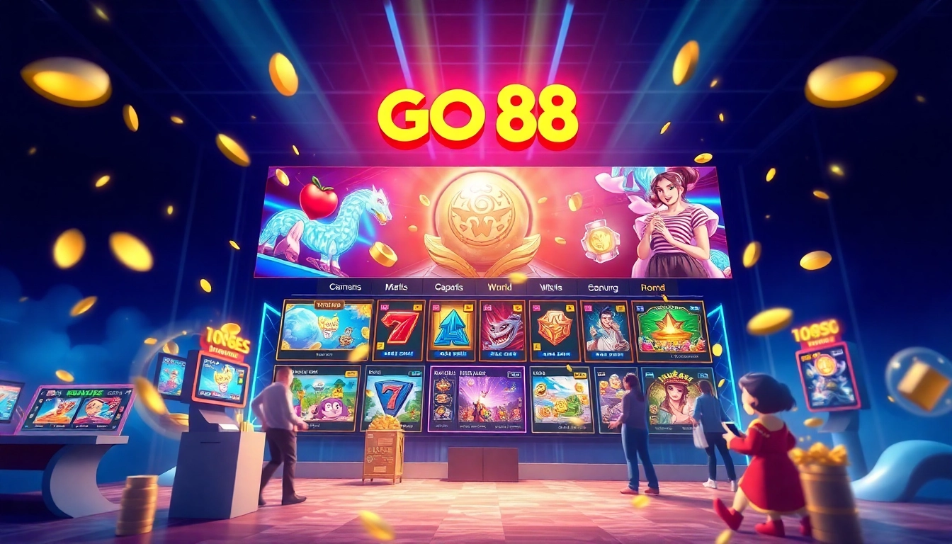 Exciting GO 88 online gaming interface showcasing vibrant rewards and user engagement.