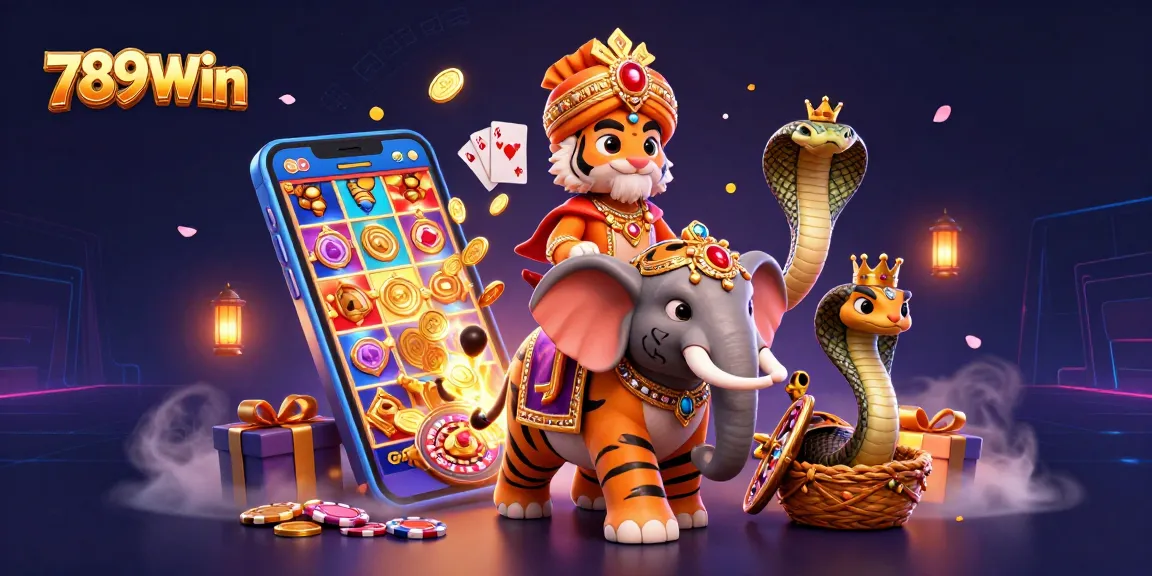 Engaging 3D casino scene with 789Win branding depicting vivid gaming action and immersive characters.