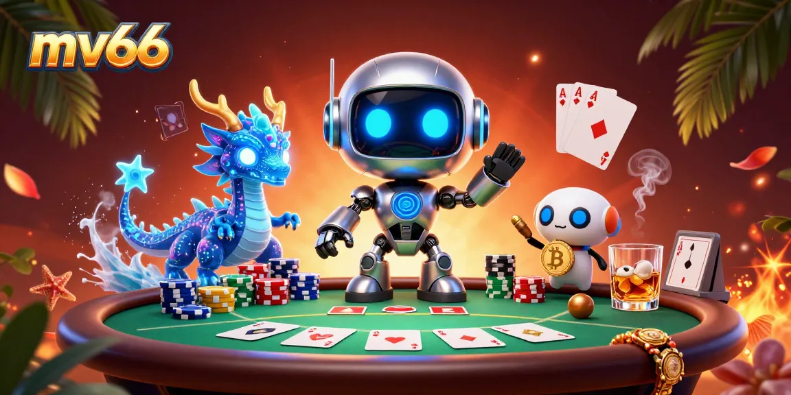 Experience the excitement at mv66 with a vibrant casino scene showcasing gaming elements.