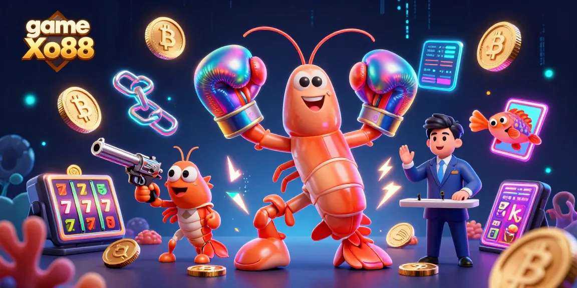 Engage with game Xo88’s vibrant slot-themed world featuring dynamic characters and neon elements.