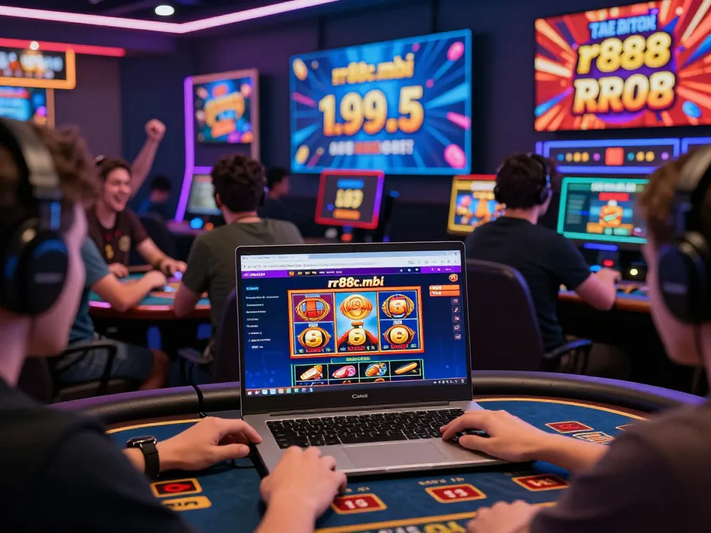 Players engaging with rr88c.mobi in a lively online gaming environment featuring diverse betting options and promotions.