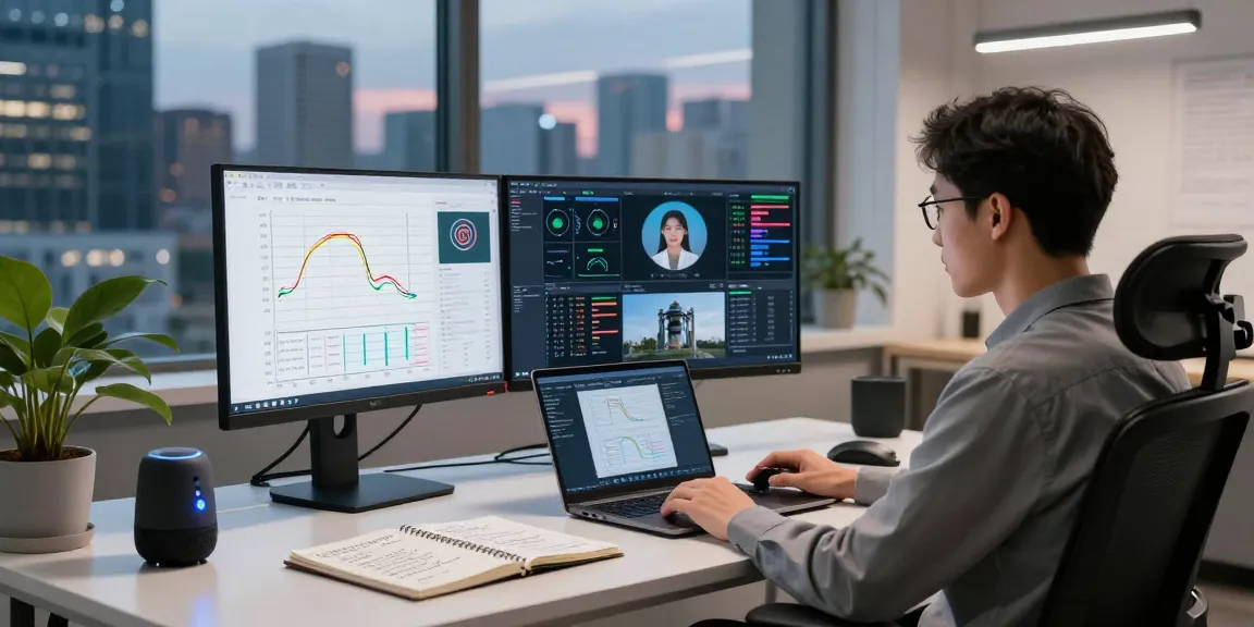 Data scientist using advanced AI detection software to detect AI image.