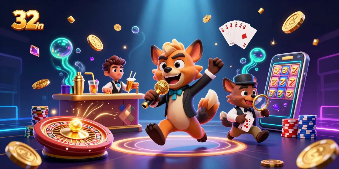Engage in thrilling gaming at 32win with vibrant casino energy and interactive characters.
