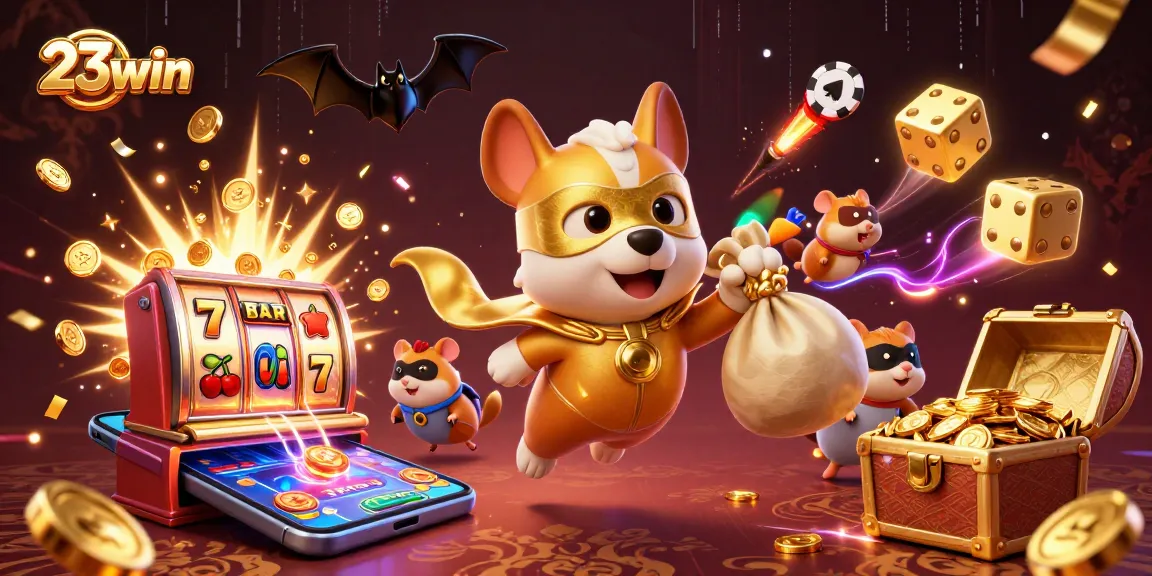 Experience thrilling gameplay with 23win's 3D superhero dog and gold-filled adventures.