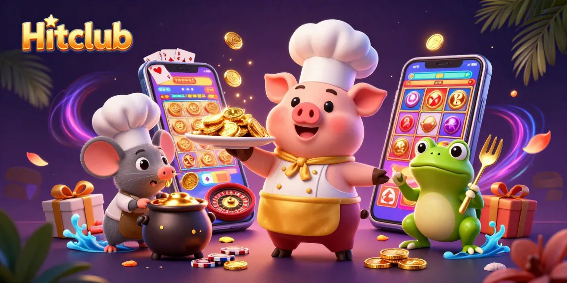 Experience thrilling gameplay at Hitclub with gold coins and vibrant casino elements.