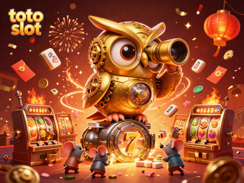 Engage with toto slot as golden owl and wind-up mice create a festive casino atmosphere.