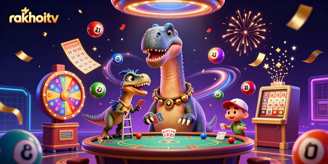 Experience rakhoitv with vibrant lottery balls and exciting casino elements in this lively scene.