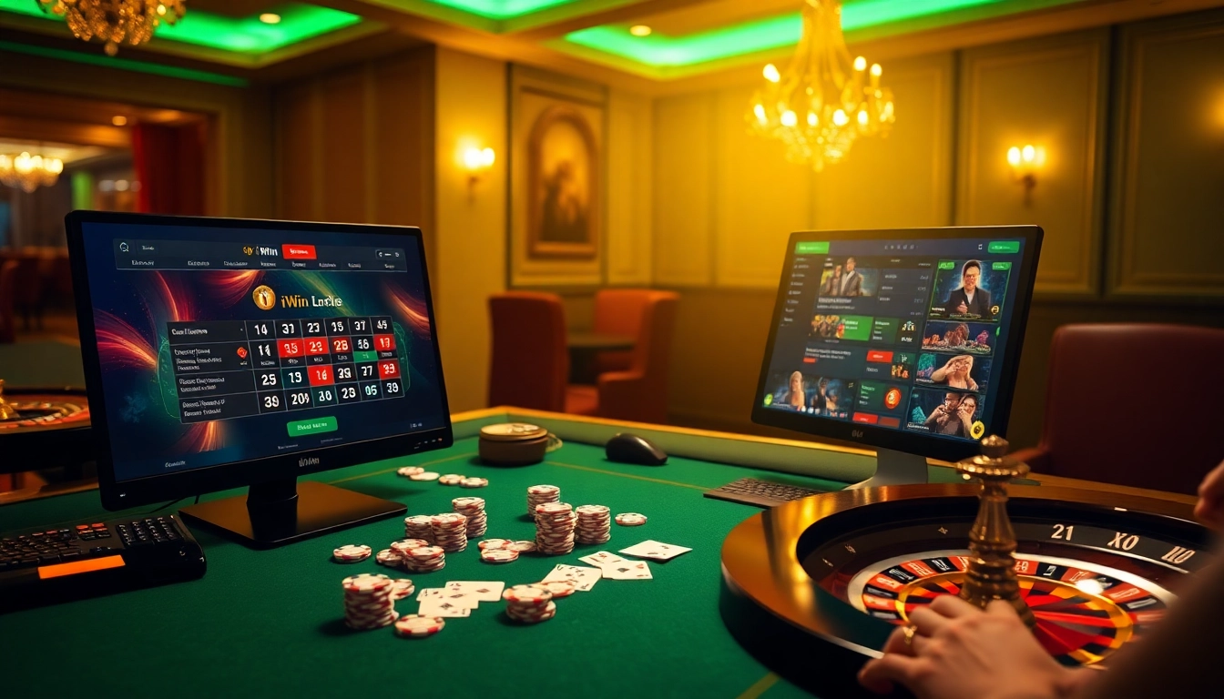 Engaging players at an iWin online casino with vibrant games and betting action.