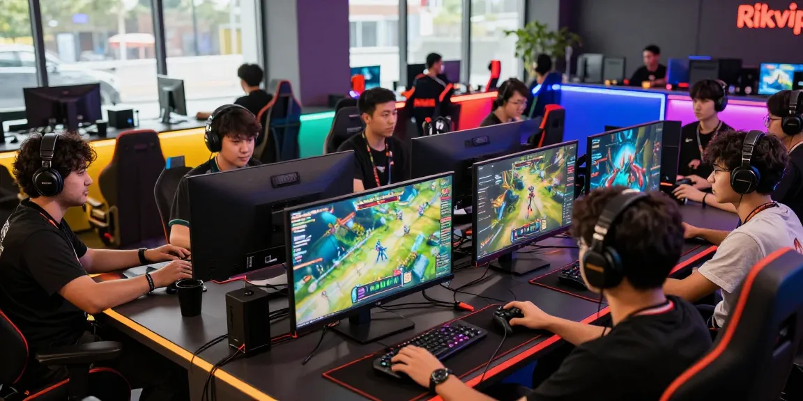 Players enjoying exciting games at Rikvip, showcasing vibrant gaming atmosphere and technology.