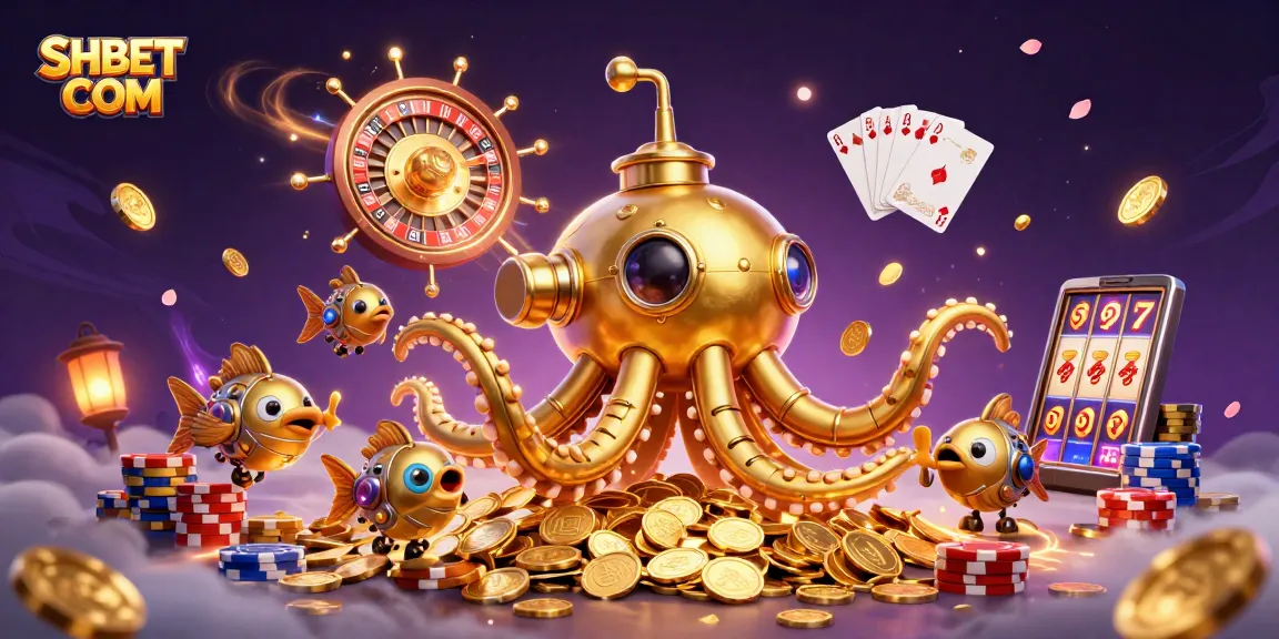 Experience the thrill of winning with SHBET COM in this vibrant 3D casino illustration featuring an exciting underwater theme.