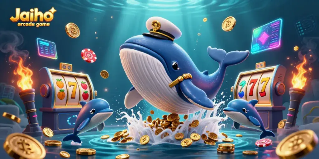 Experience the excitement of Jaiho arcade game with vibrant casino elements and engaging characters.