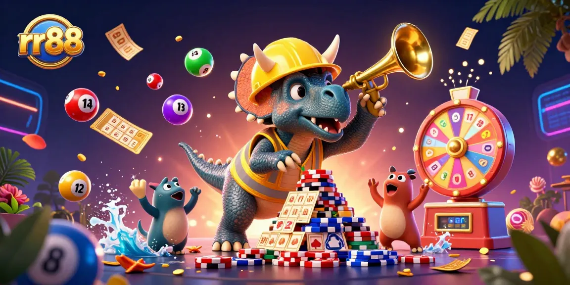 Celebrate exciting jackpots at rr88 with vibrant gaming elements and cheerful cartoon characters.