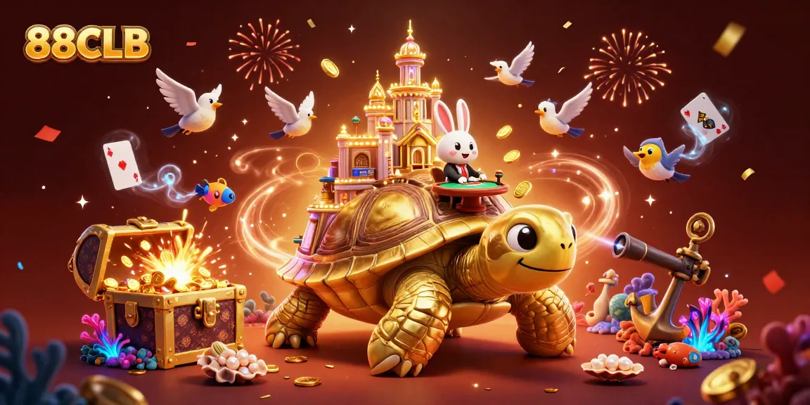 Experience thrilling gameplay at 88CLB with golden coins, dealers, and vibrant casino elements.