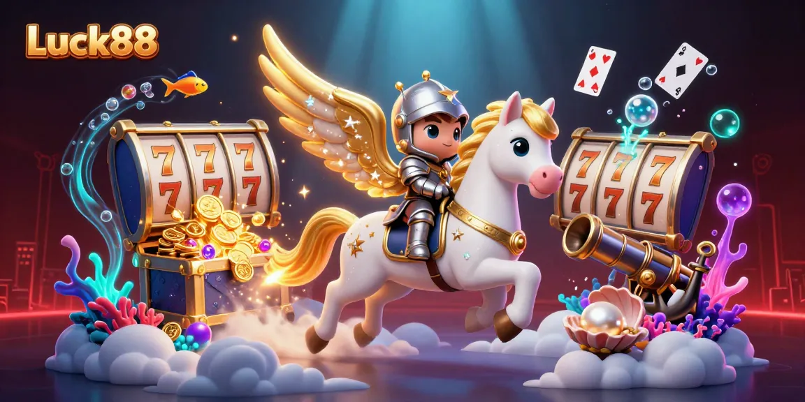 Luck88 slot game themed illustration showcasing dynamic elements and characters in a vibrant casino atmosphere.