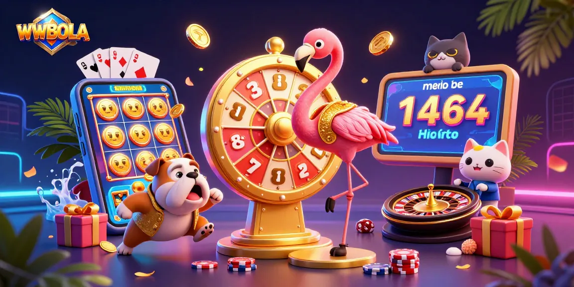 Judi slot di WWBOLA dengan karakter flamingo dan anjing bulldog, menggairahkan kemenangan!