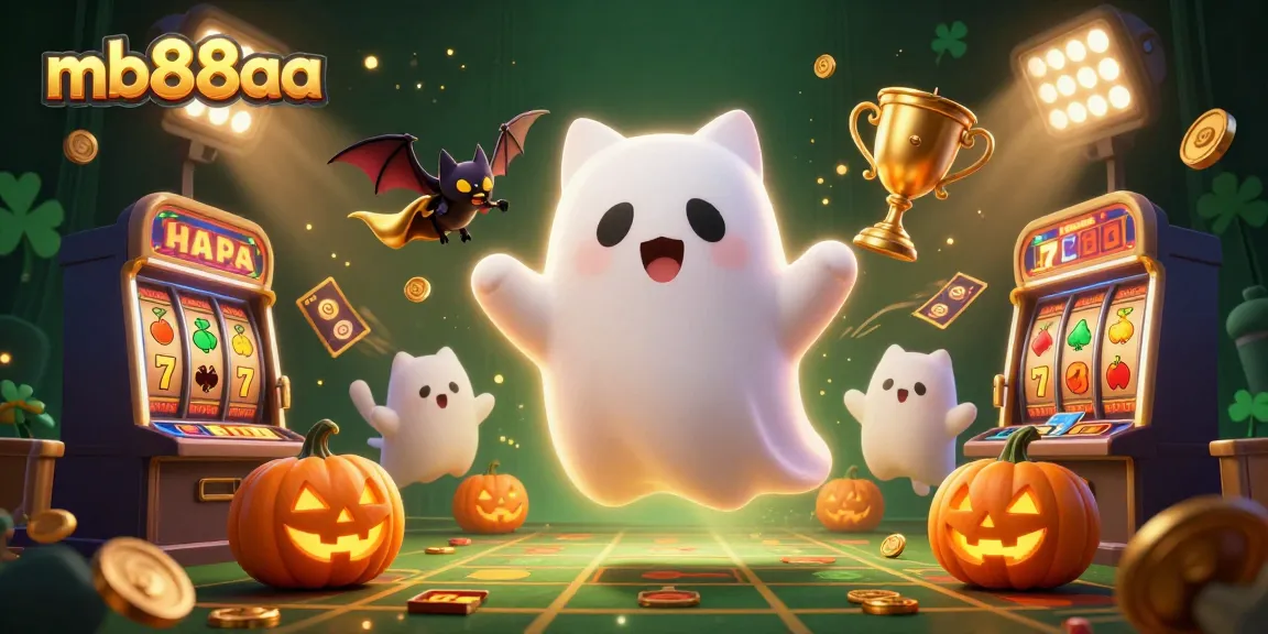 Engage with mb88aa at a lively haunted casino featuring a ghost cat and dynamic game elements.
