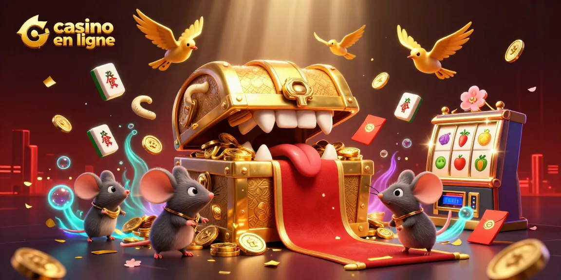Profitez des jeux captivants dans le casino en ligne avec un coffre au trésor attirant.