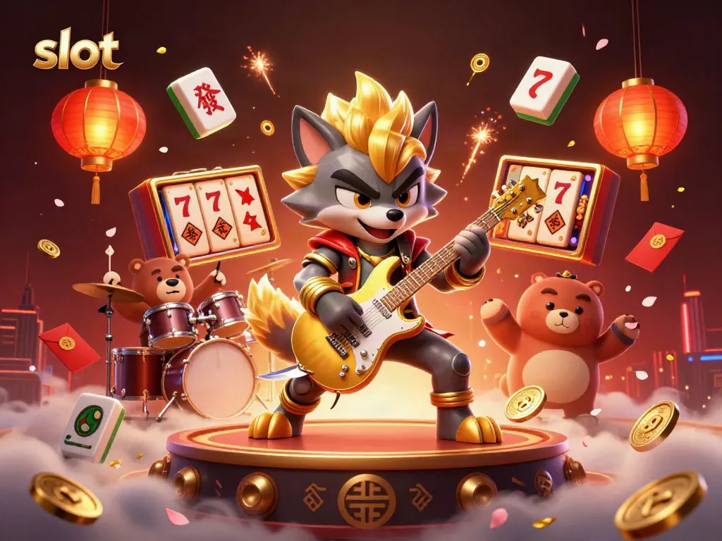 Mencoba slot di GWP168 dengan karakter serigala rockstar 3D yang energik dan elemen kasino.