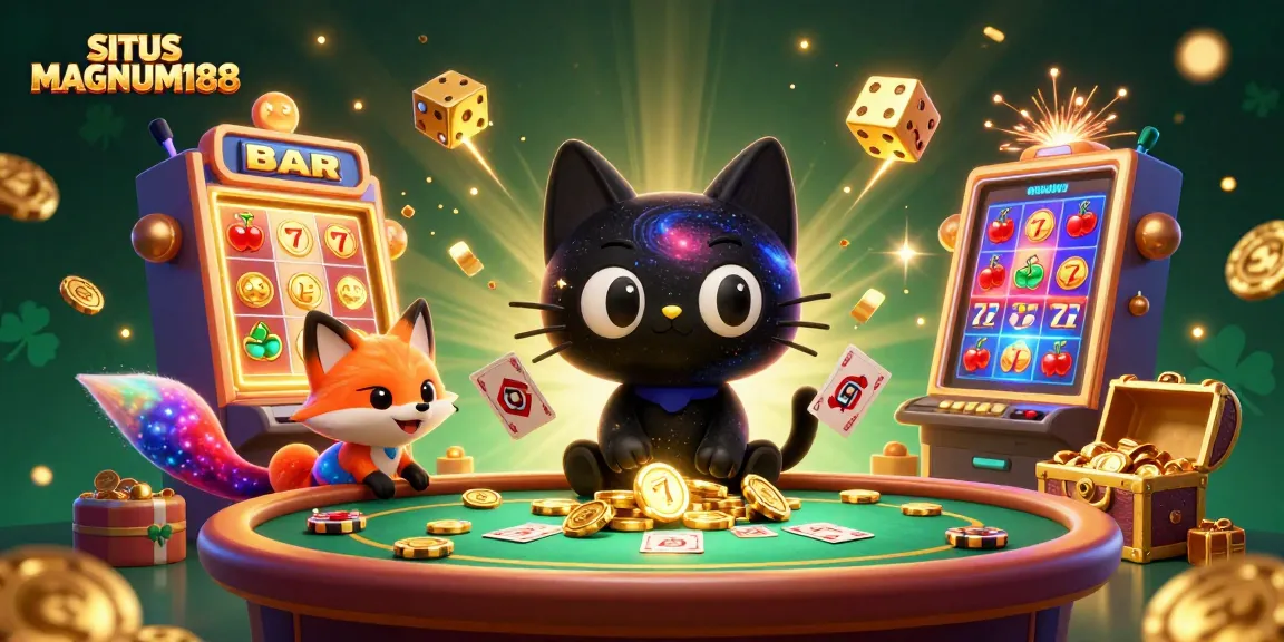 SITUS MAGNUM188 showcases thrilling cosmic casino action with vibrant characters and dazzling game elements.