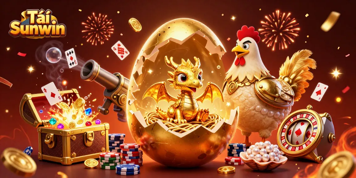 Tải Sunwin to immerse yourself in the thrilling world of online gaming with a golden dragon and poker chips.